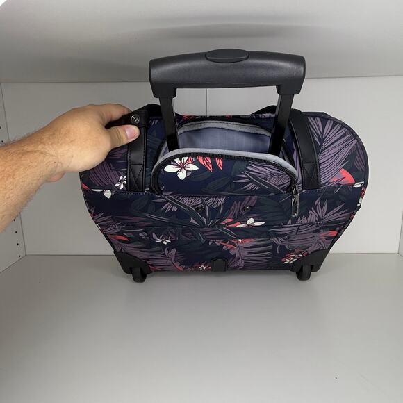 VANKEAN Rolling Laptop Bag Wheeled Briefcase Floral Travel Carry On Tote - Picture 6 of 12